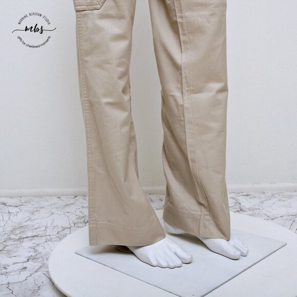 NWT Carhartt Women's Mid Rise Cotton Wide Leg Cargo Pants in Cream - Picture 7 of 13